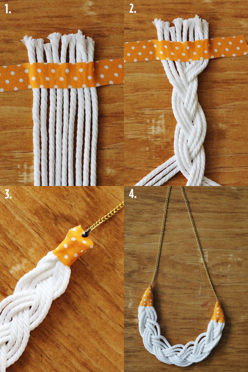 diy necklace jewelry rope string braided instructions con making crafts paracord bracelet cord projects collar fabric simple handmade abeautifulmess parachute