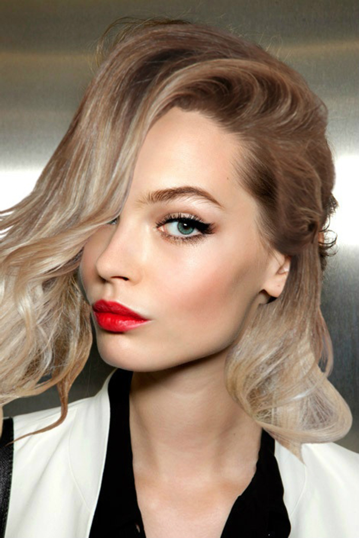 Bold Makeup: Red Lips and Cat Eyes - fashionsy.com