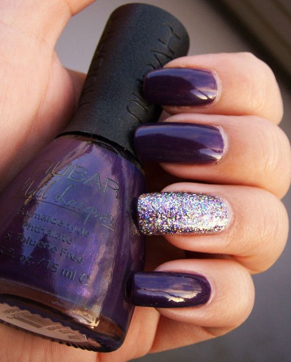 Fall Nail Trend Dark Purple Nail Designs