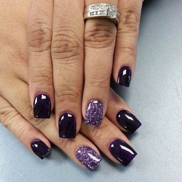 Fall Nail Trend Dark Purple Nail Designs