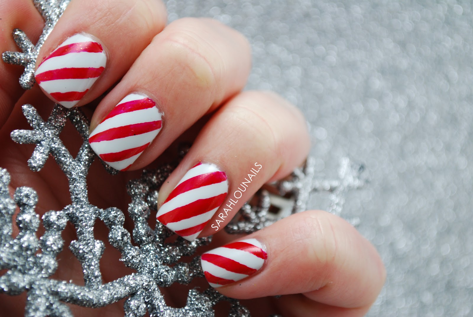 Fun And Easy Christmas Candy Cane Nail Designs