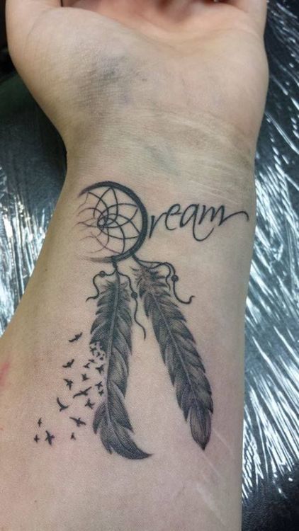 Simple Dream Catcher Tattoo On Wrist