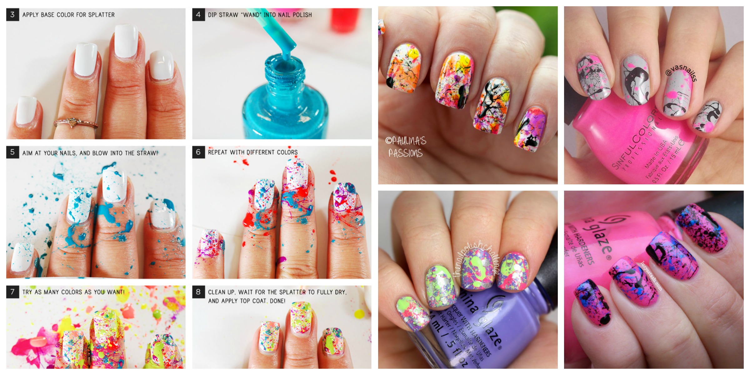 3. Colorful Splatter Nail Designs - wide 4