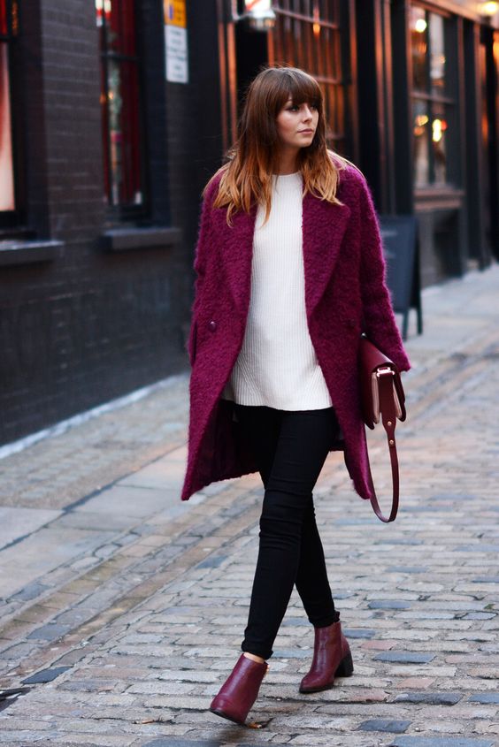 burgundy dress brown boots