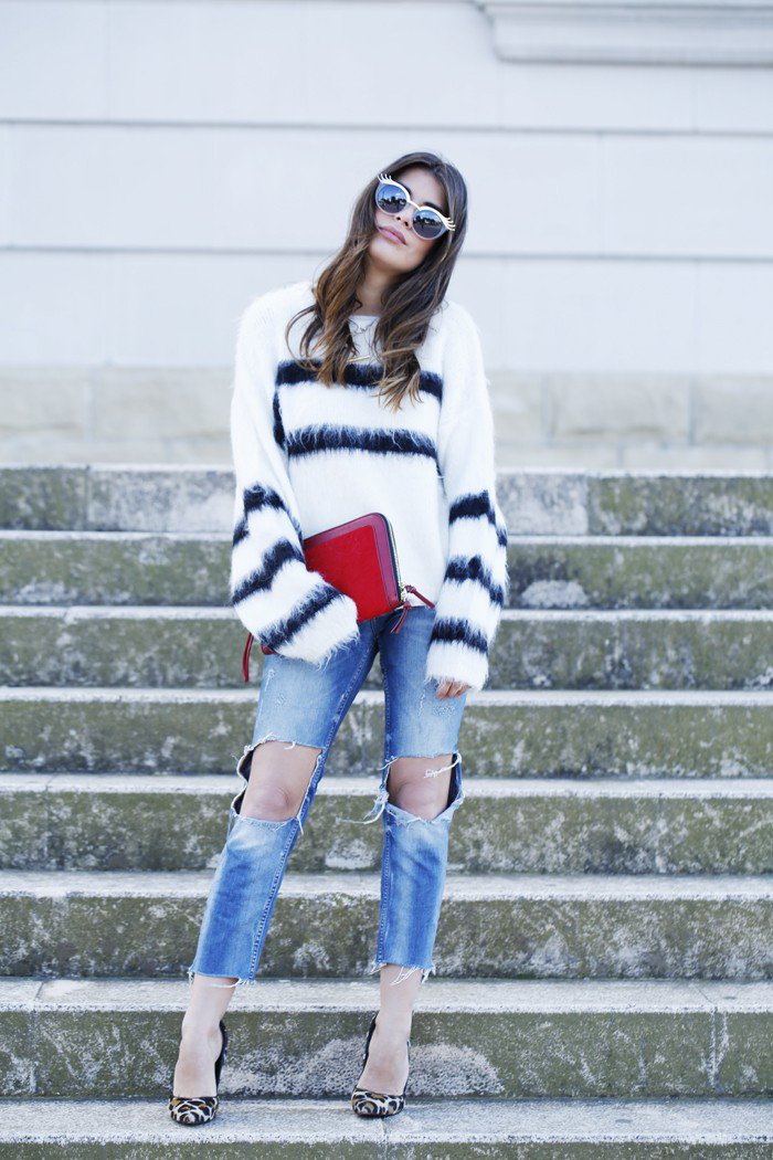 wear ripped jeans in winter