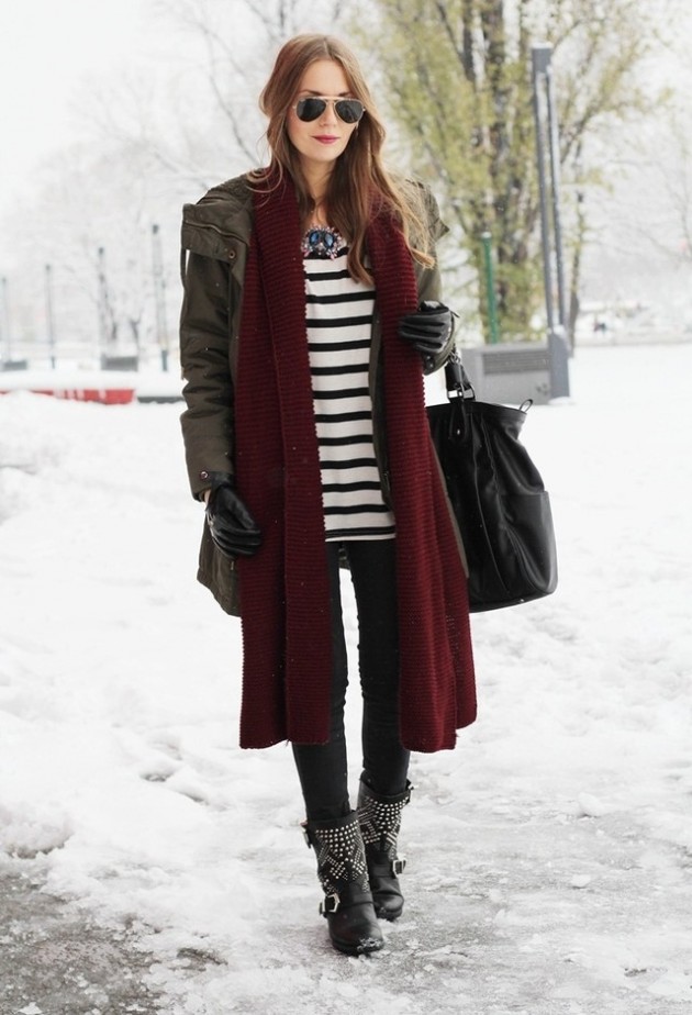 Add a Warm Scarf to Your Outfit