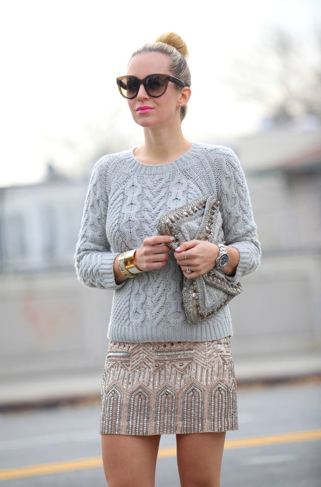 18 Sweater and Skirt Street Style Combinations