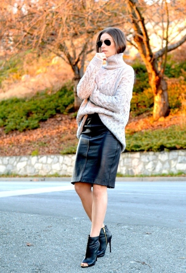 18 Sweater and Skirt Street Style Combinations