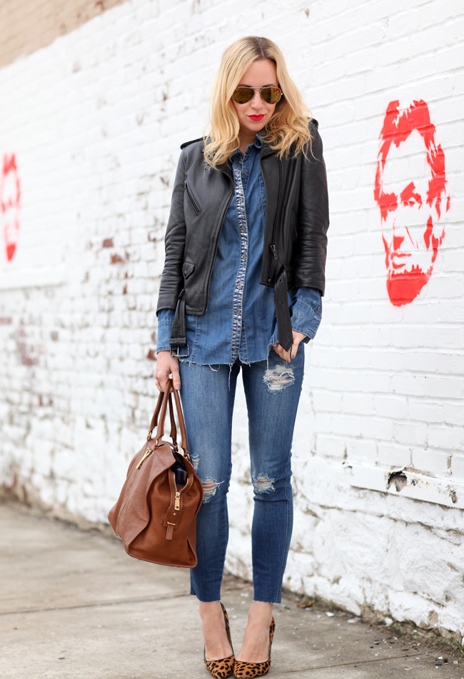 How to Wear Denim Shirt This Fall