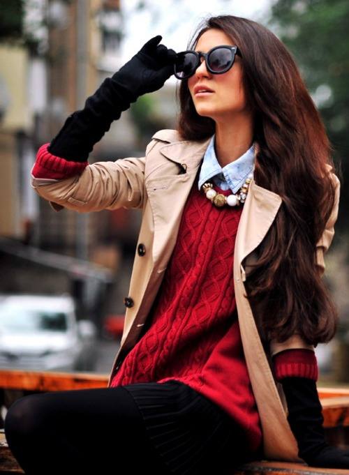 15 Fall Outfit Ideas With Sweater and Shirt