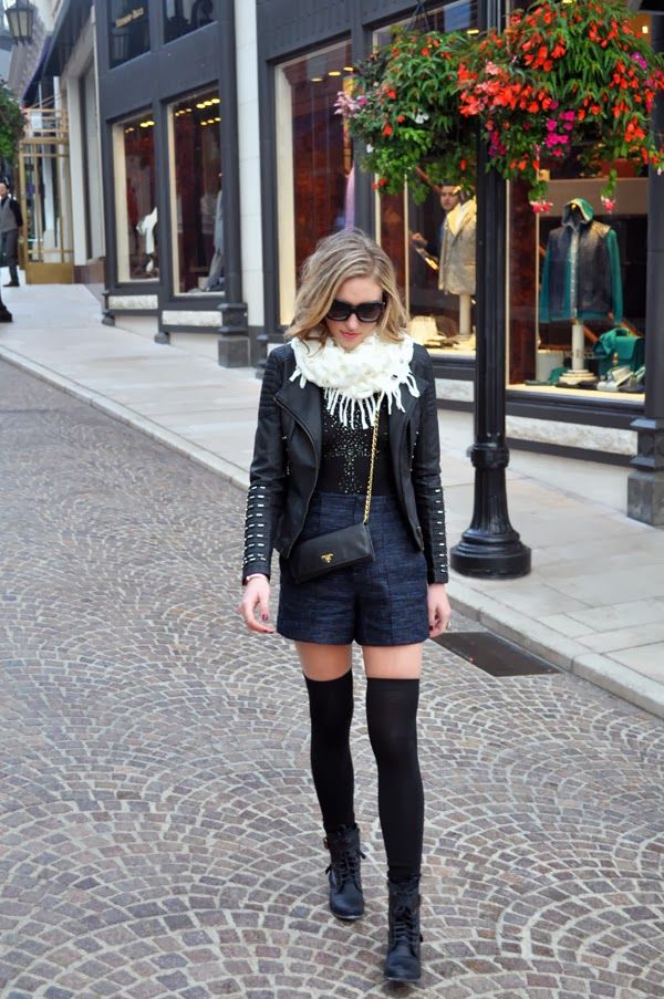 17 Fall Outfit Ideas With Over The Knee Socks