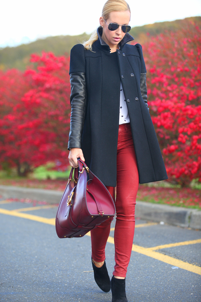 Leather-Sleeve Coat - A Must-Have Winter Trend - fashionsy.com