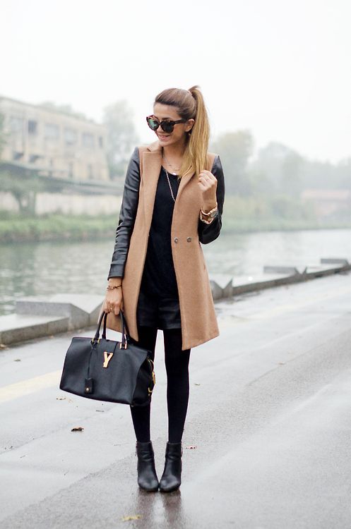 Leather Sleeve Coat   A Must Have Winter Trend