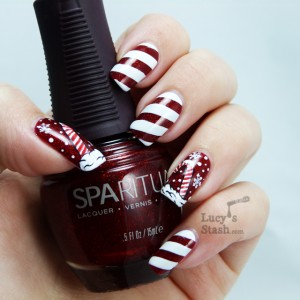 Fun And Easy Christmas Candy Cane Nail Designs - fashionsy.com