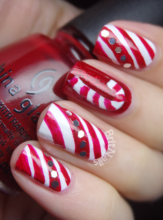 Fun And Easy Christmas Candy Cane Nail Designs