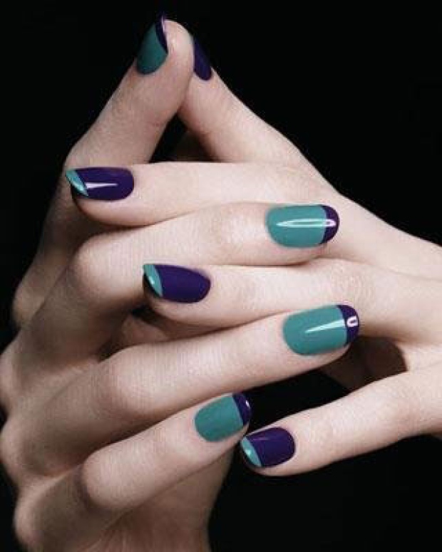 49 Cute Nail Art Design Ideas With Pretty & Creative Details : Two Tone Nail  Design