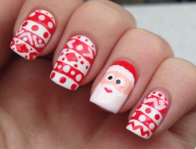 Cute And Fun Santa Claus Nail Designs