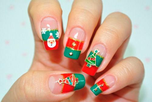 Great Mismatched Christmas Nail Designs - fashionsy.com