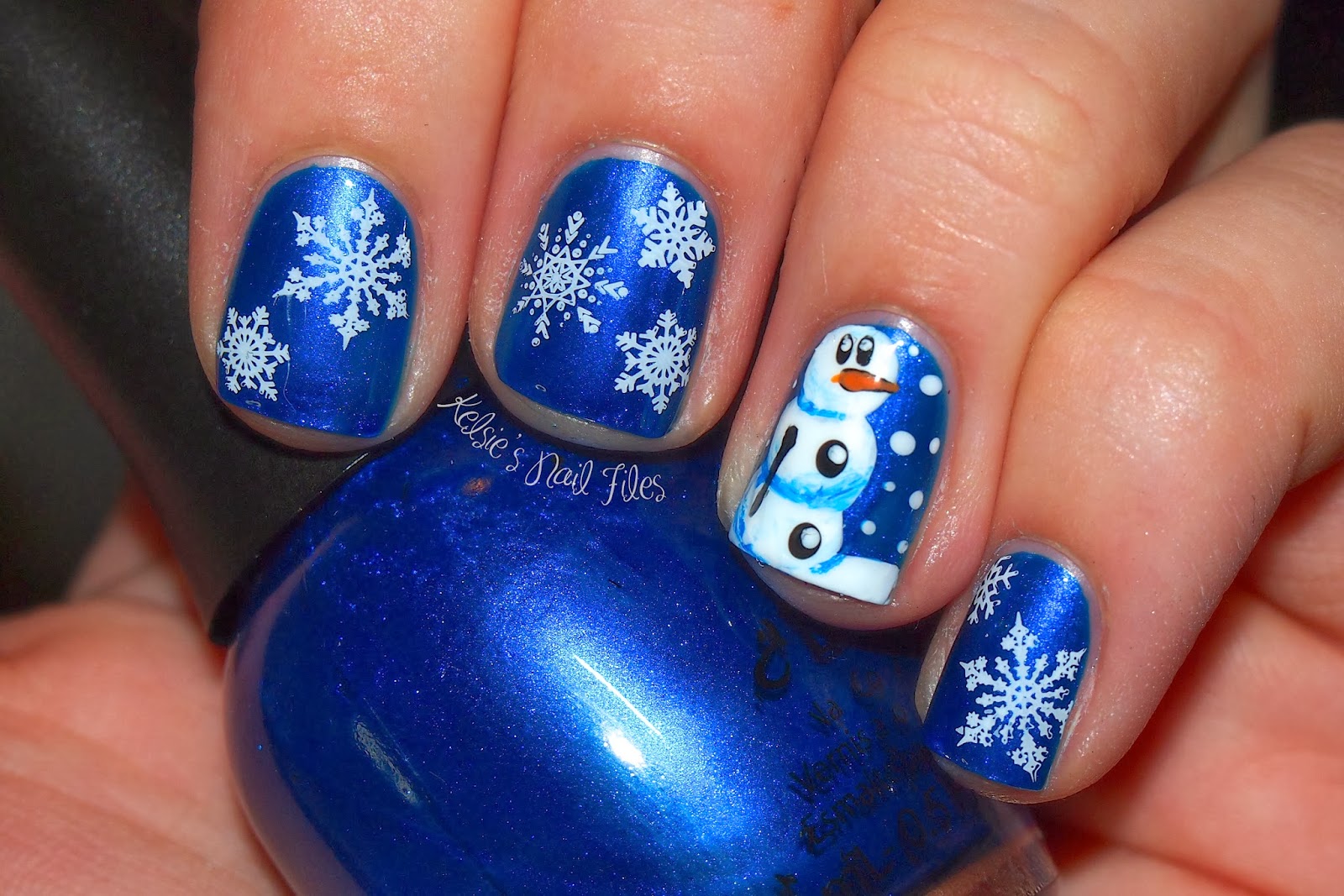 Winter Snowman Gel Nail Art Design - wide 8