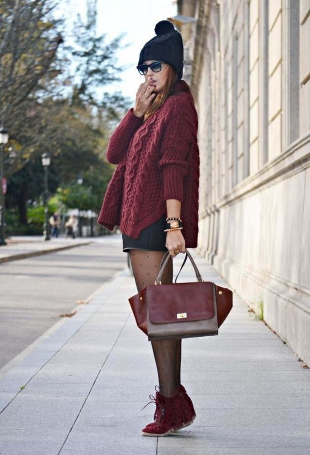 17 Classy Combos In Burgundy To Copy This Winter