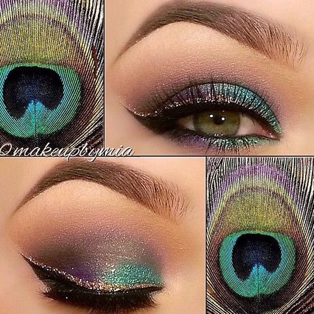 18 Peacock Feather Inspired Eye Makeup Looks