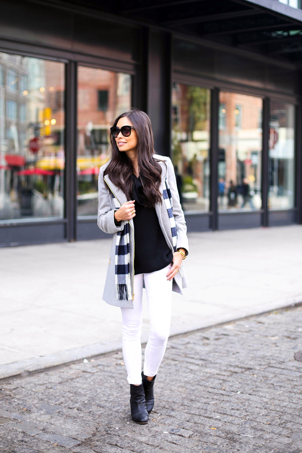 Winter White   Street Style Looks With White Jeans for Winter