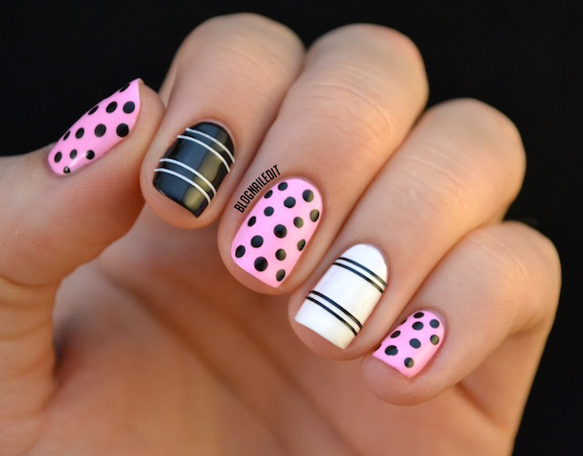 15 Super Cute Dots and Stripes Nail Designs