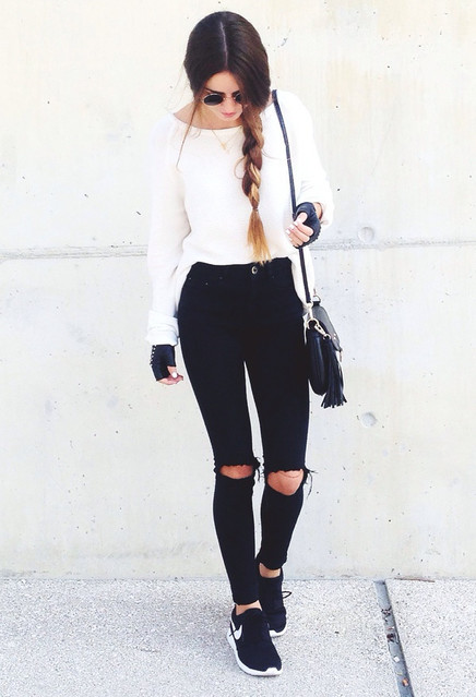 cute outfits with sneakers