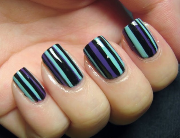 15 Cute And Striped Nail Designs To Copy This Spring
