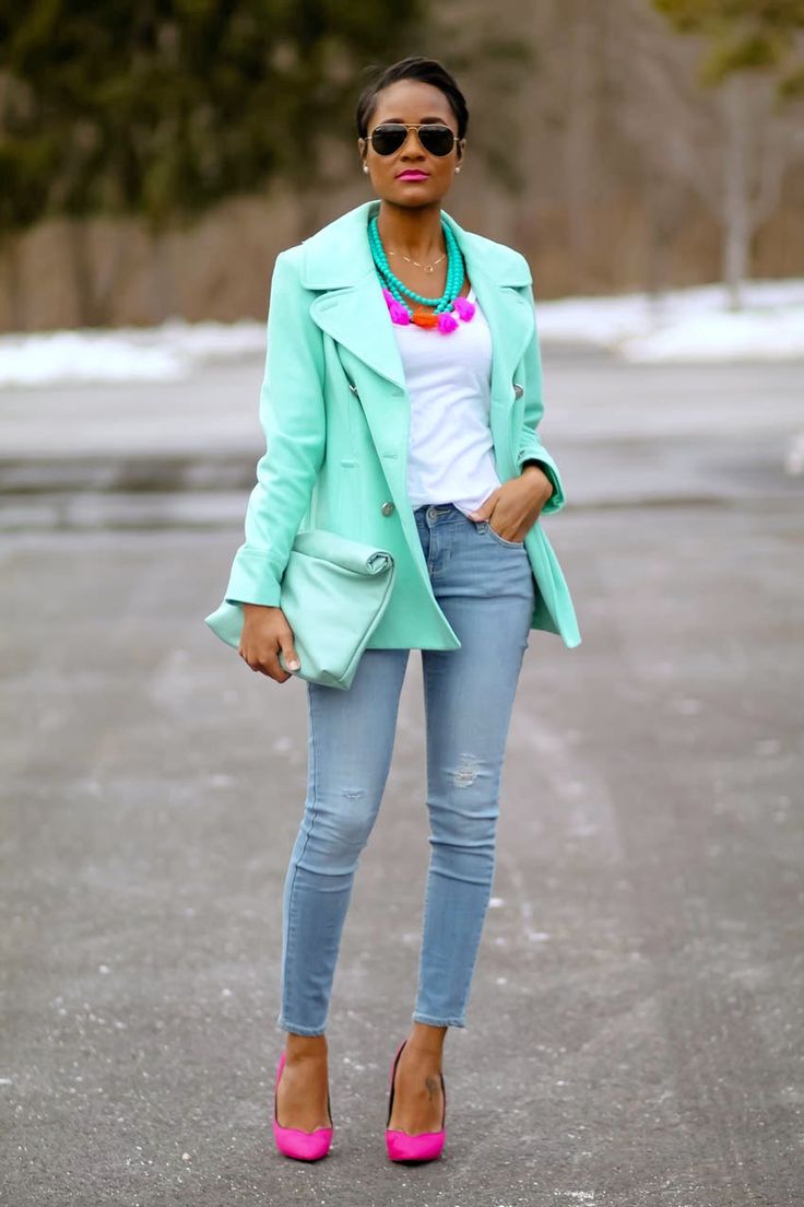 Coral And Mint Street Style Outfits That You Will Love - fashionsy.com