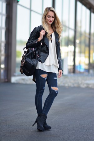 15 Ways To Style The Black Leather Jacket This Spring - fashionsy.com