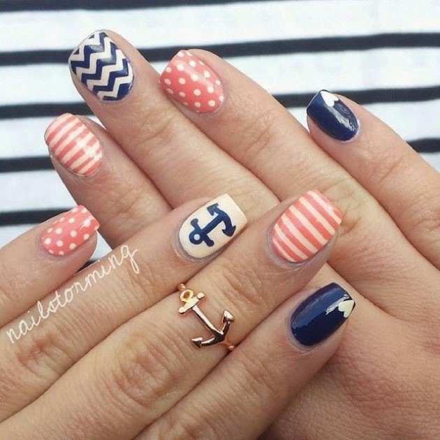 16 Nautical Anchor Nail Art Designs for Summer