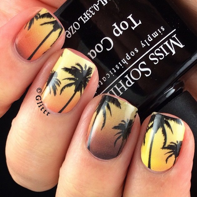Summer Nail Art: Palm Tree Nail Designs