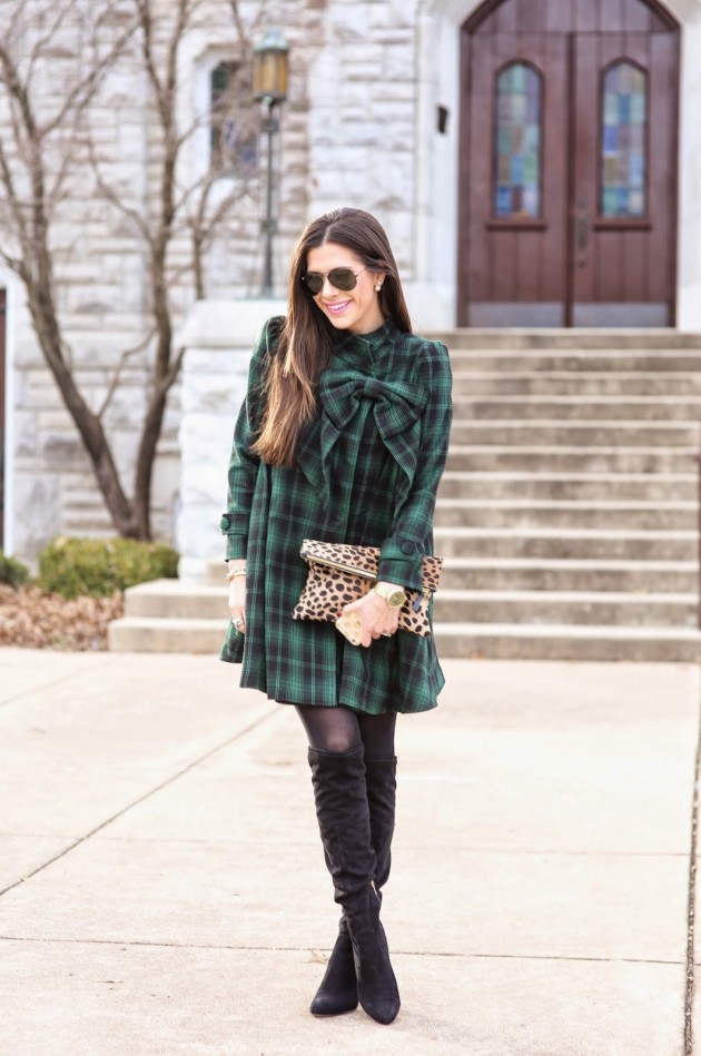 Super Stylish Combination: Dress + Over The Knee Boots