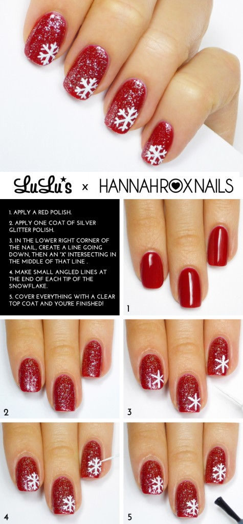 18 Easy and Simple Snowflake Nail Art Designs + Tutorial