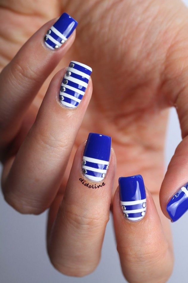 royal blue nails design