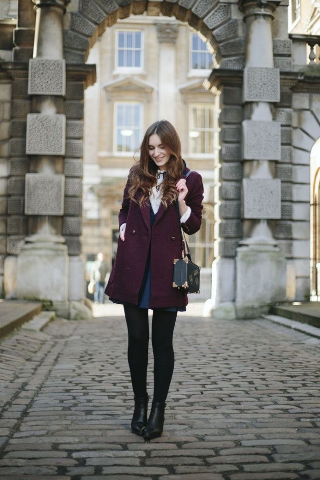 Wear A Burgundy Coat To Stand Out From The Crowd