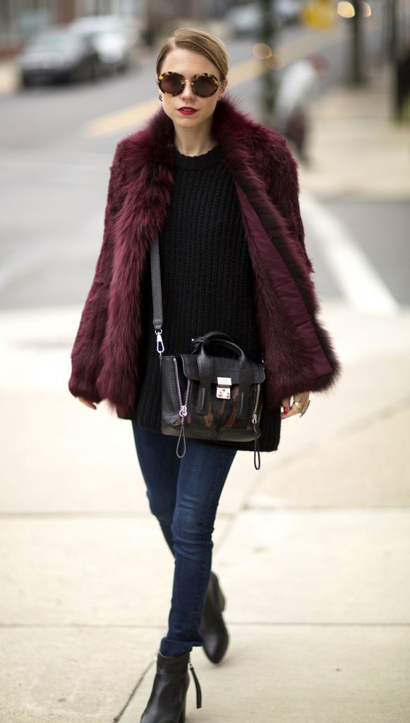 Wear A Burgundy Coat To Stand Out From The Crowd