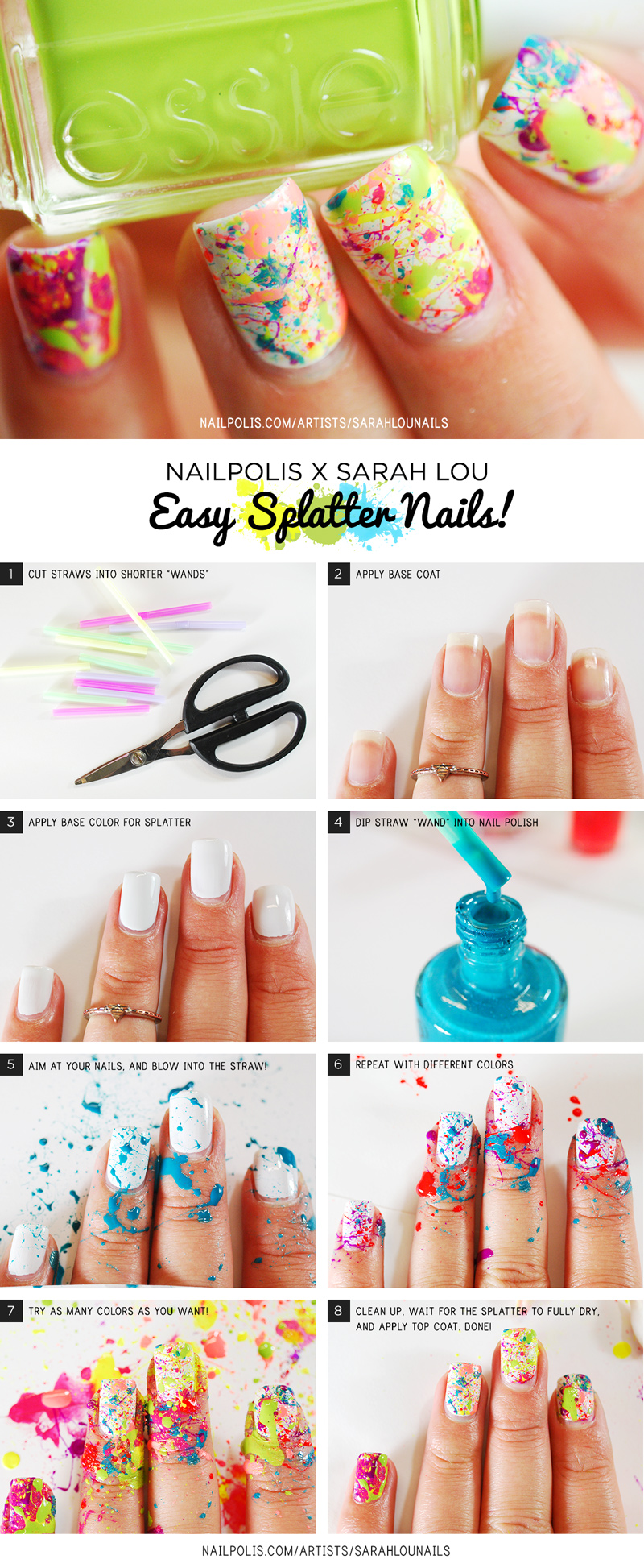 Splatter Nail Art Designs & How To Do Splatter Nails