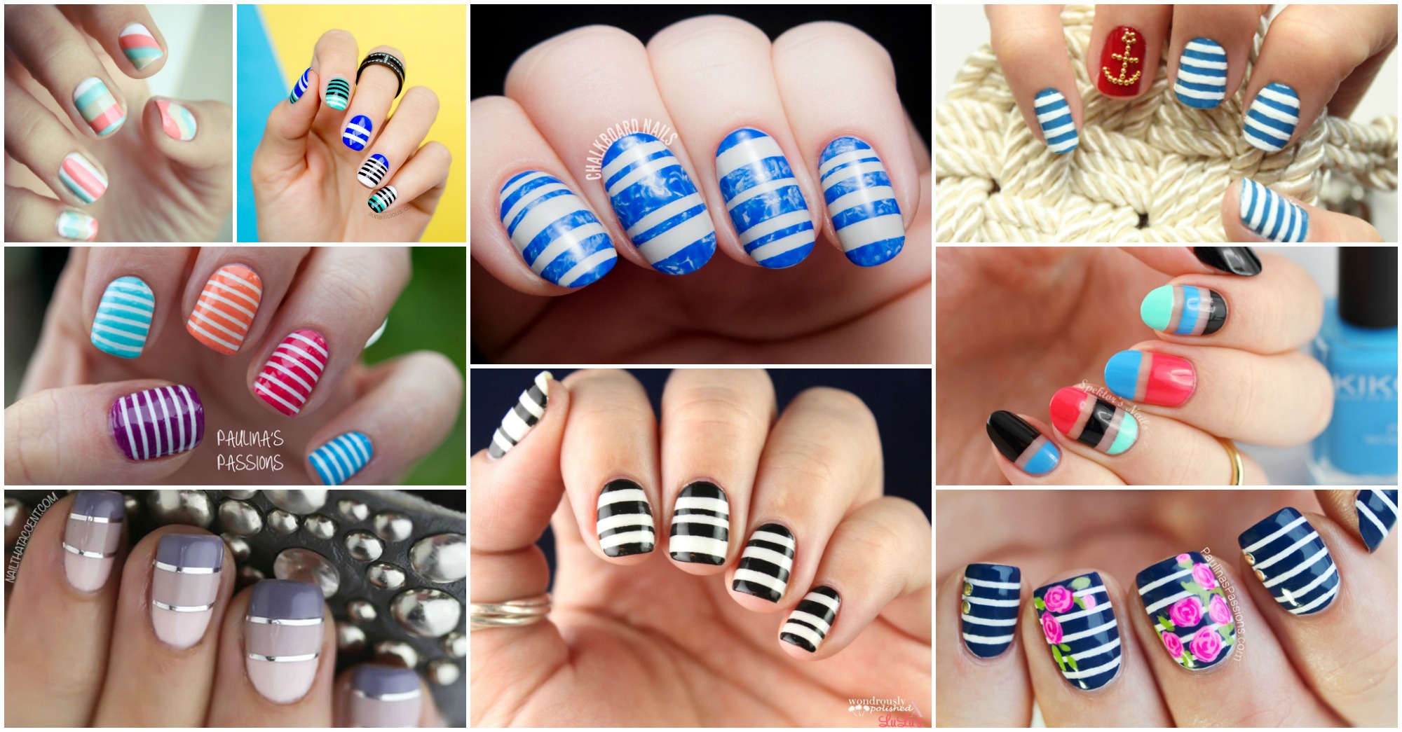 1. Colorful Striped Acrylic Nails - wide 6