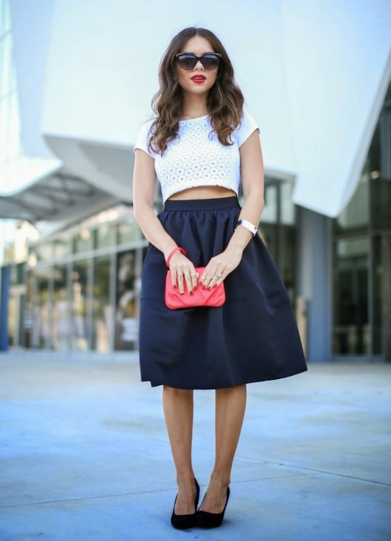 Stylish Crop Top And Full Skirt Combos You Should See Today - fashionsy.com