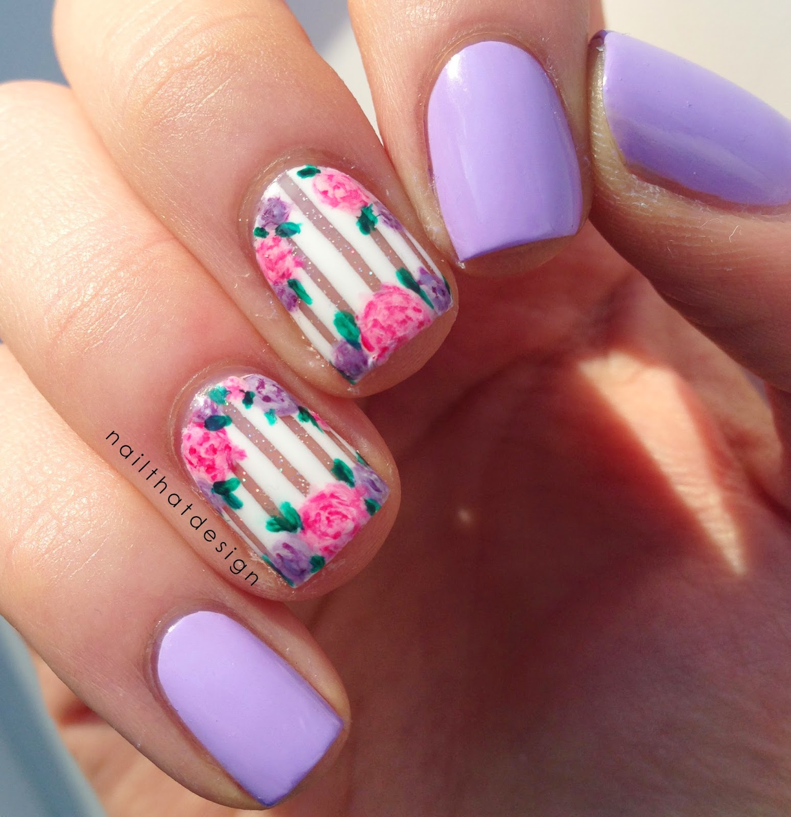 17 Beautiful Floral And Striped Nail Designs You Need To See ...