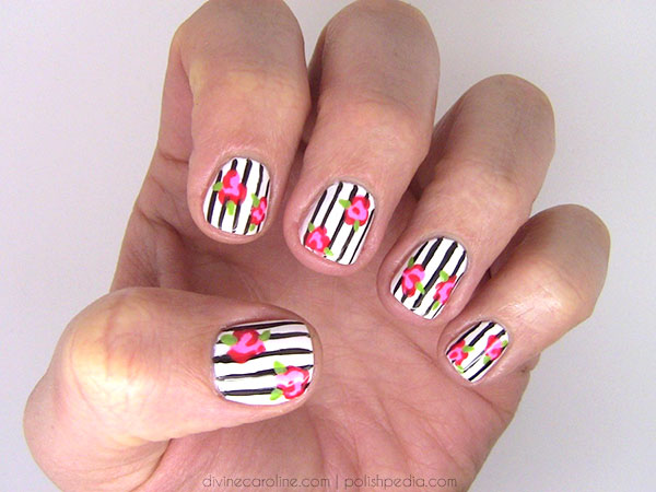 17 Beautiful Floral And Striped Nail Designs You Need To See