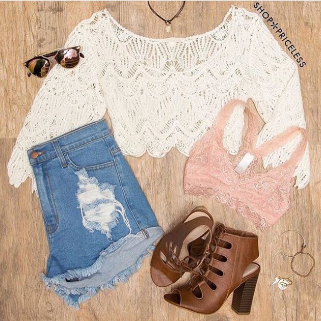 15 Fresh Polyvore Outfit Combinations Featuring Denim Shorts