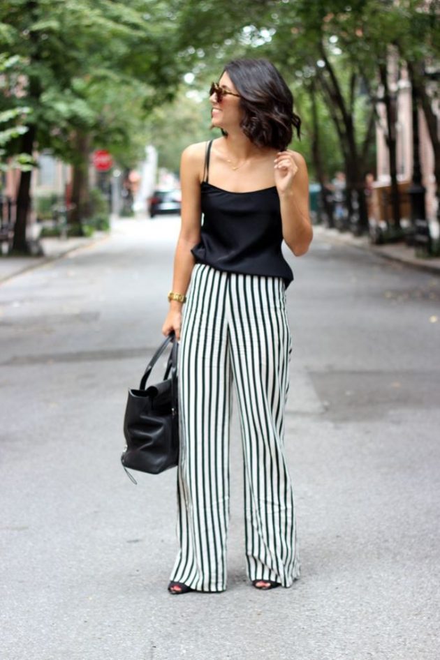 Make Your Legs Look Longer With Vertical Striped Pants - fashionsy.com