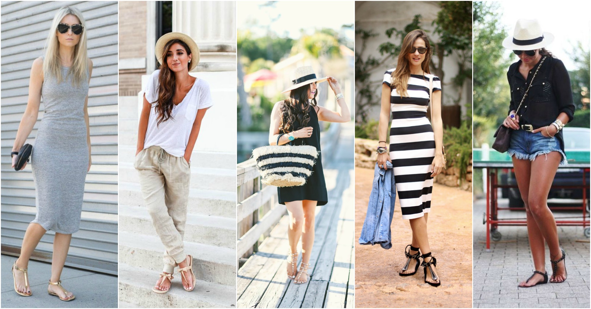 Casual Dress with Thong Sandals Outfits (4 ideas & outfits
