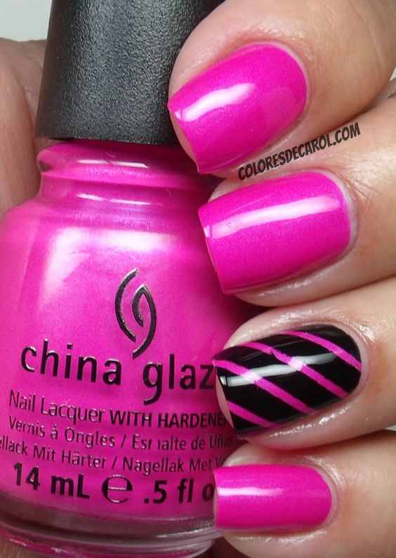 16 Hot Pink Nail Designs You Can Copy This Summer