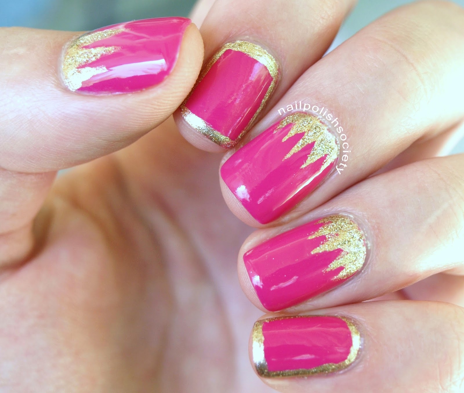 Hot pink homecoming nails
