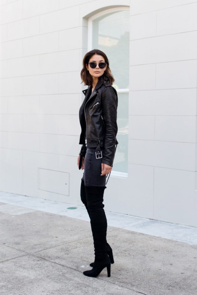 Everyone Is Wearing Black Over-The-Knee Boots - fashionsy.com