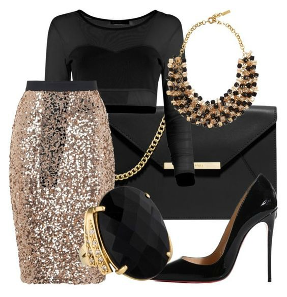 12 Must See Polyvore Combos With Sequin Skirts